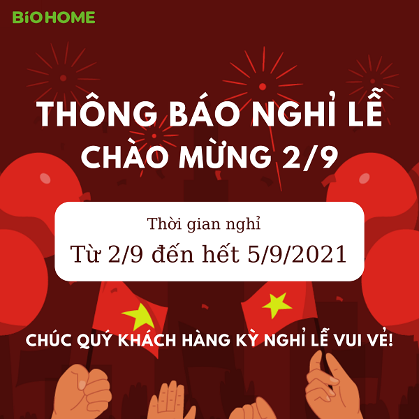 Biohome thông báo lịch nghỉ lễ 2-9