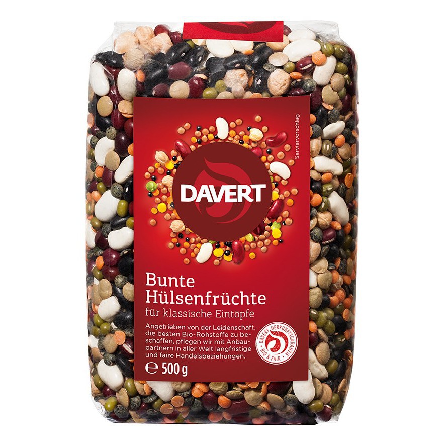 Công thức chế biến món ăn với hạt các loại đậu tổng hợp hữu cơ Davert Công thức chế biến món ăn với hạt các loại đậu tổng hợp hữu cơ Davert