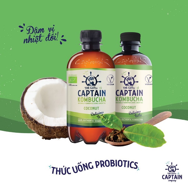 Trà Kombucha hữu cơ The GUTsy Captain - thức uống tốt cho sức khỏe