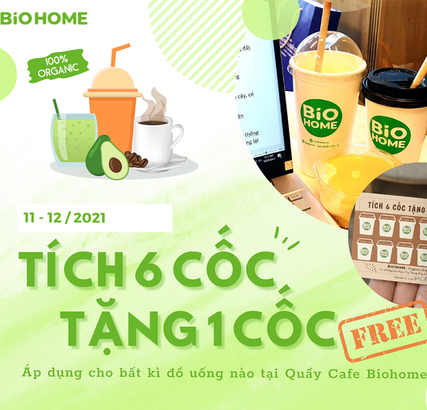 Tích 6 cốc tặng 1 cốc free tới hết tháng 12/2021