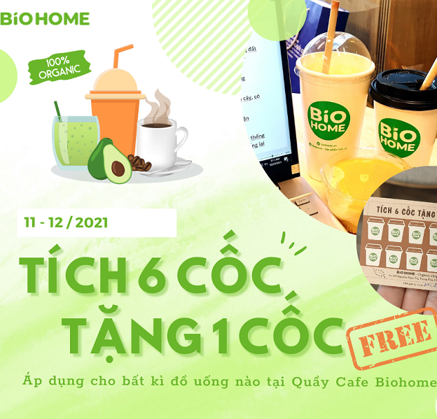 Tích 6 cốc tặng 1 cốc free tới hết tháng 12/2021 Tích 6 cốc tặng 1 cốc free tới hết tháng 12/2021