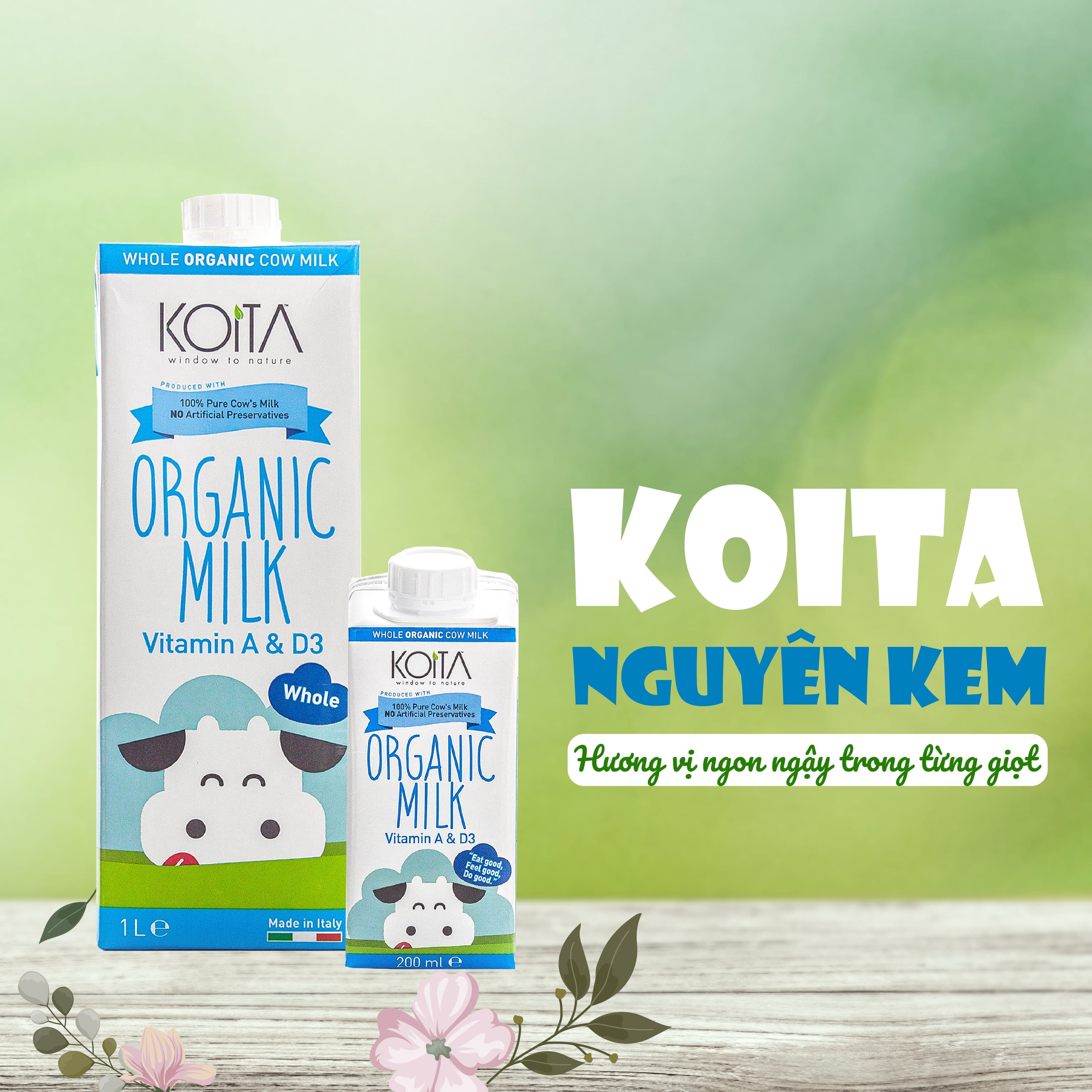 Gọi tên các loại sữa hữu cơ Koita nhập khẩu từ Ý