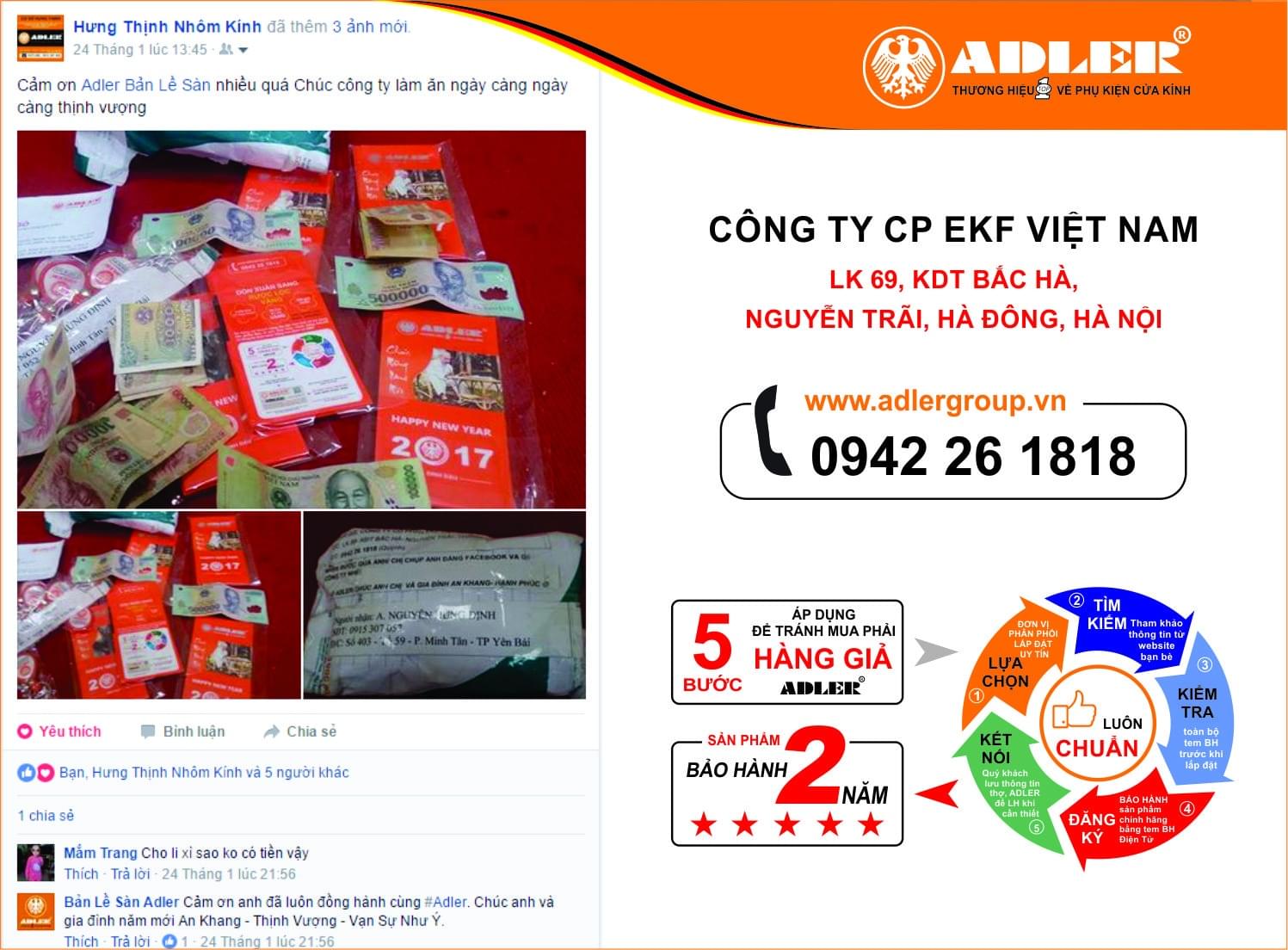 Qua mỗi phong bao lì xì ADLER gửi gắm lời chúc như ý 