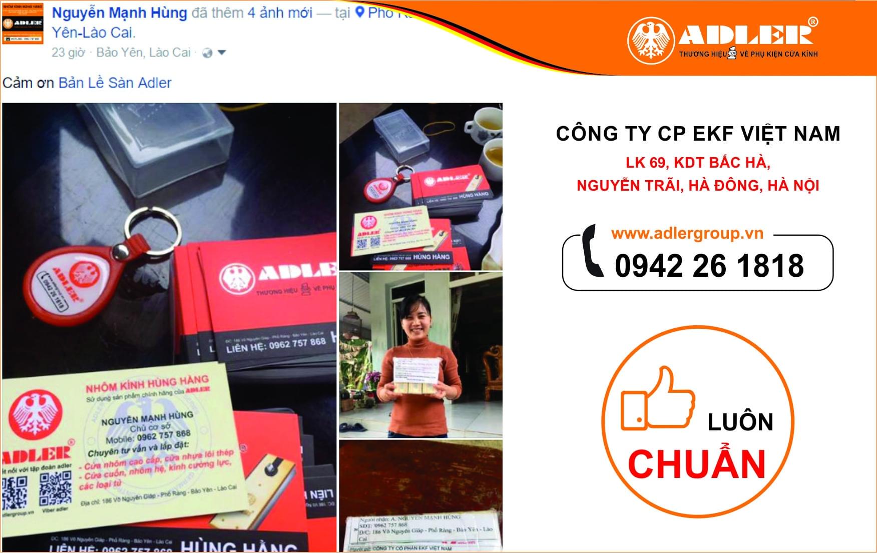 Adler cùng cơ sở Nguyễn Mạnh Hùng 