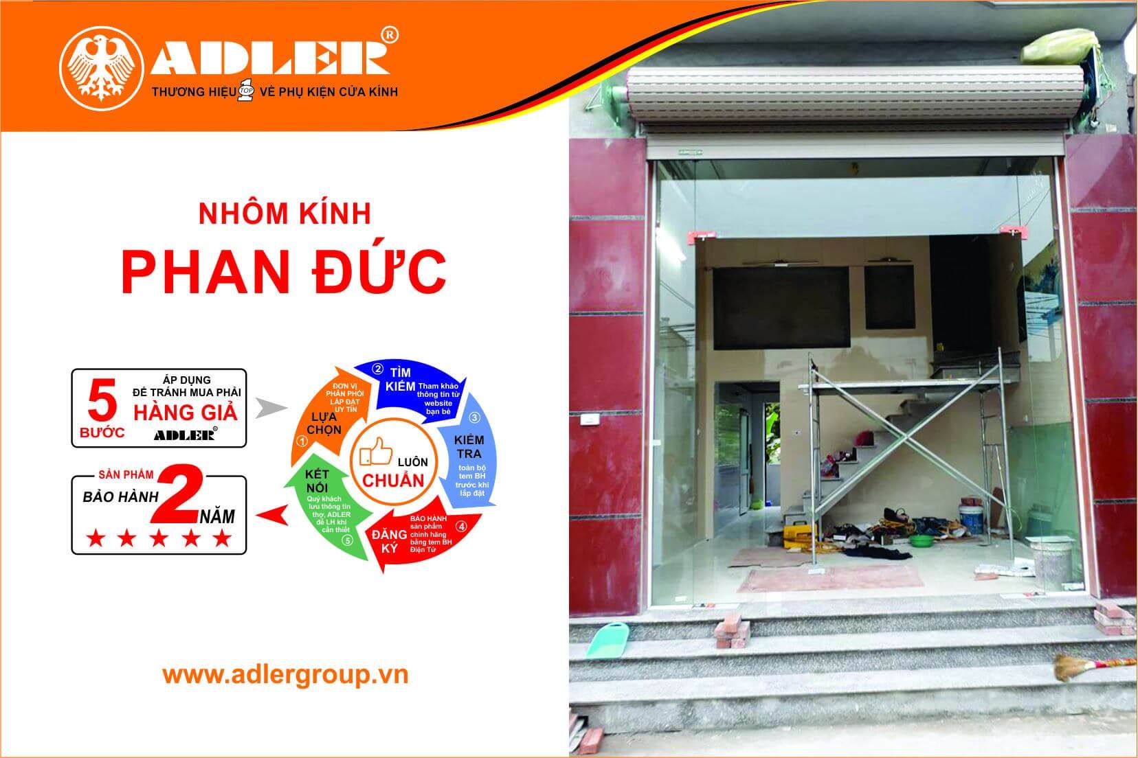 Ảnh 6-Phụ kiện kính Adler đồng hành cùng nhôm kính Phan Đức đến với mọi công trình