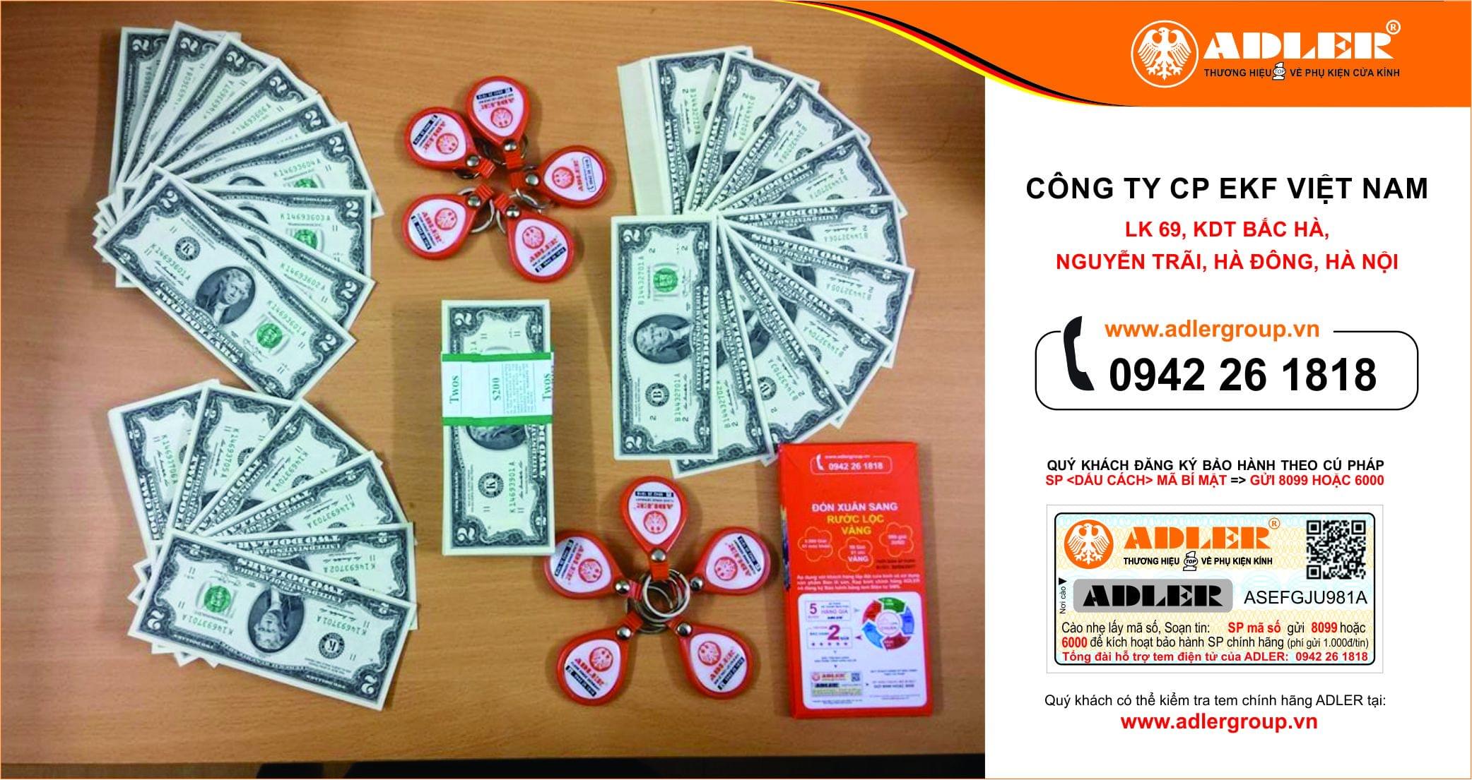 Móc khóa ADLER khéo léo trong việc lồng ghép các thông tin cần thiết