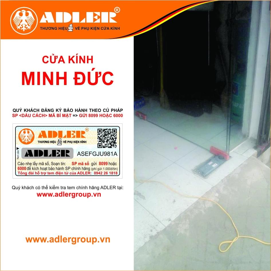 Bản lề sàn Adler với tem bảo hành điện tử không lo hàng giả