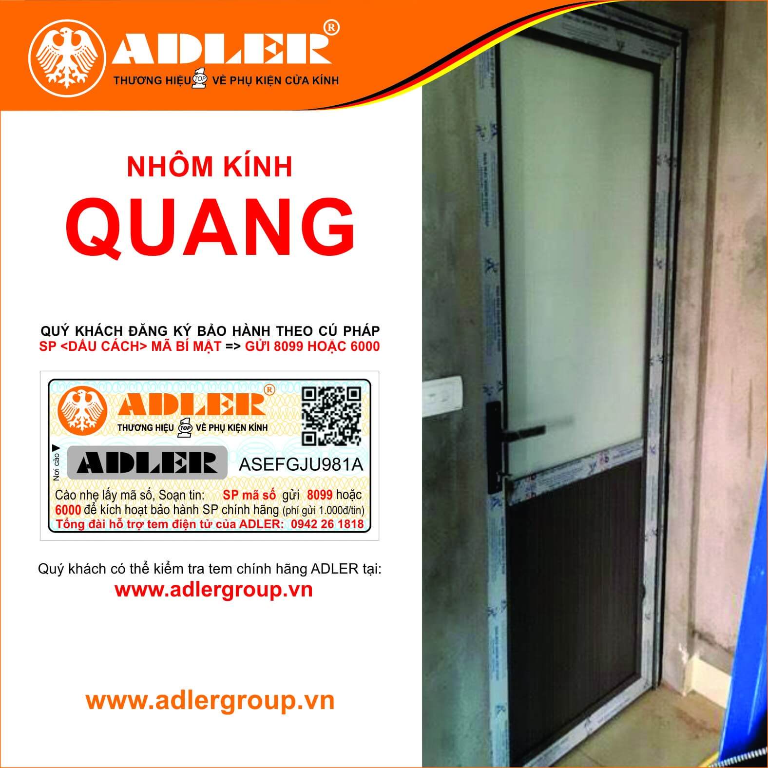 BẢN LỀ SÀN ADLER - NHÔM KÍNH QUANG