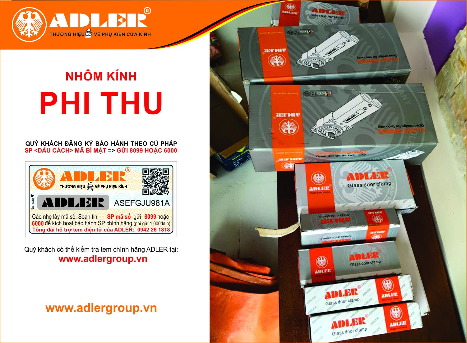 Bản lề sàn Adler cùng Nhôm kính Phi Thu chuẩn bị ra quân đến với gia đình Việt.