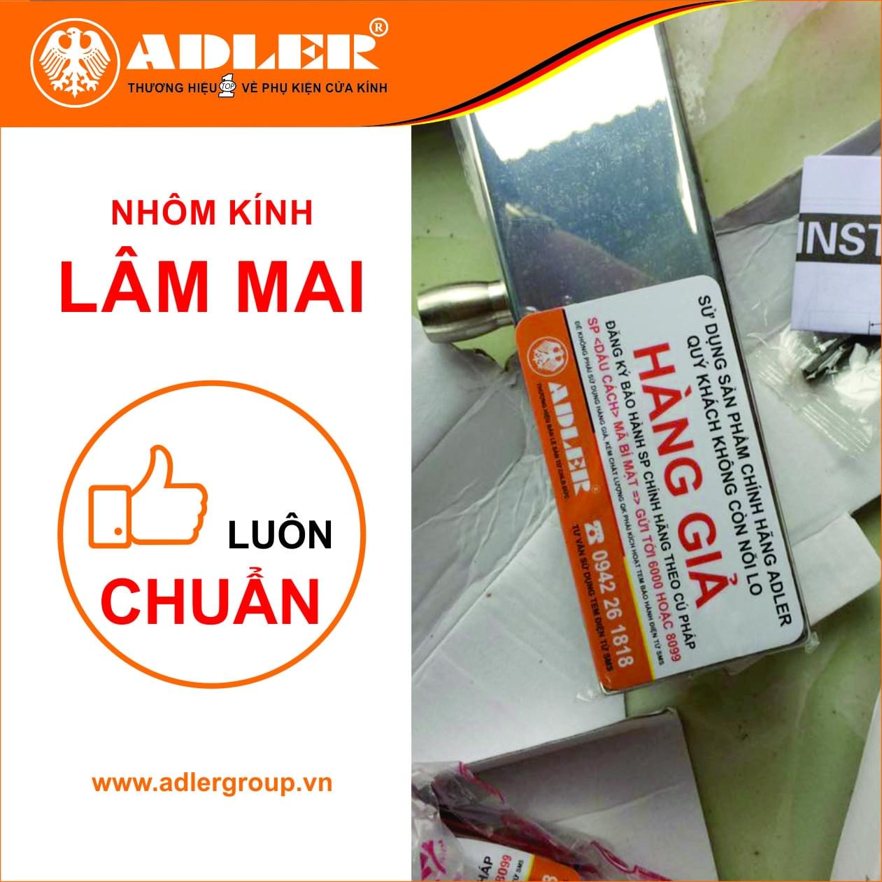 Adler với tem bảo hành chống hàng giả, hàng nhái, hàng kém chất lượng.