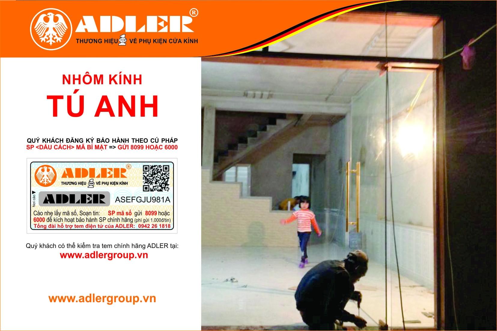 Nhôm kính Tú Anh đang tỉ mỉ lắp đặt Adler cho khách hàng
