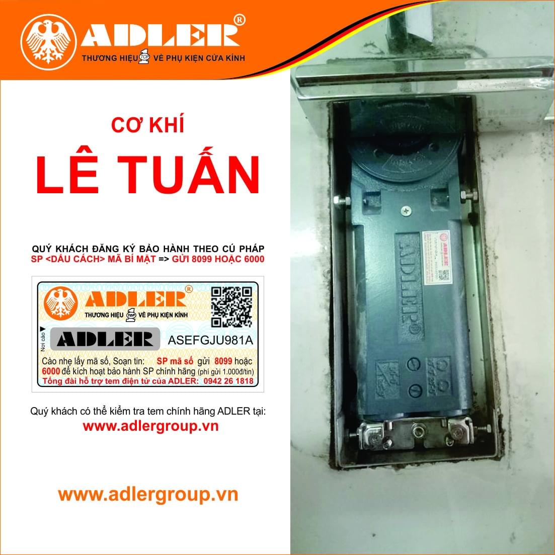 Bản lề sàn Adler dưới bàn tay lắp đặt tài ba của anh thợ cơ sở Lê Tuấn