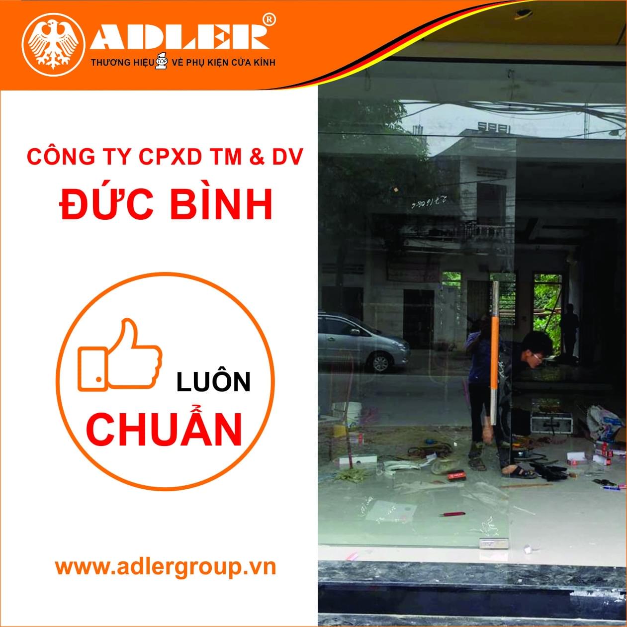 Tay nắm Adler luôn chuẩn dưới sự lắp đặt của các anh thợ Công ty Đức Bình