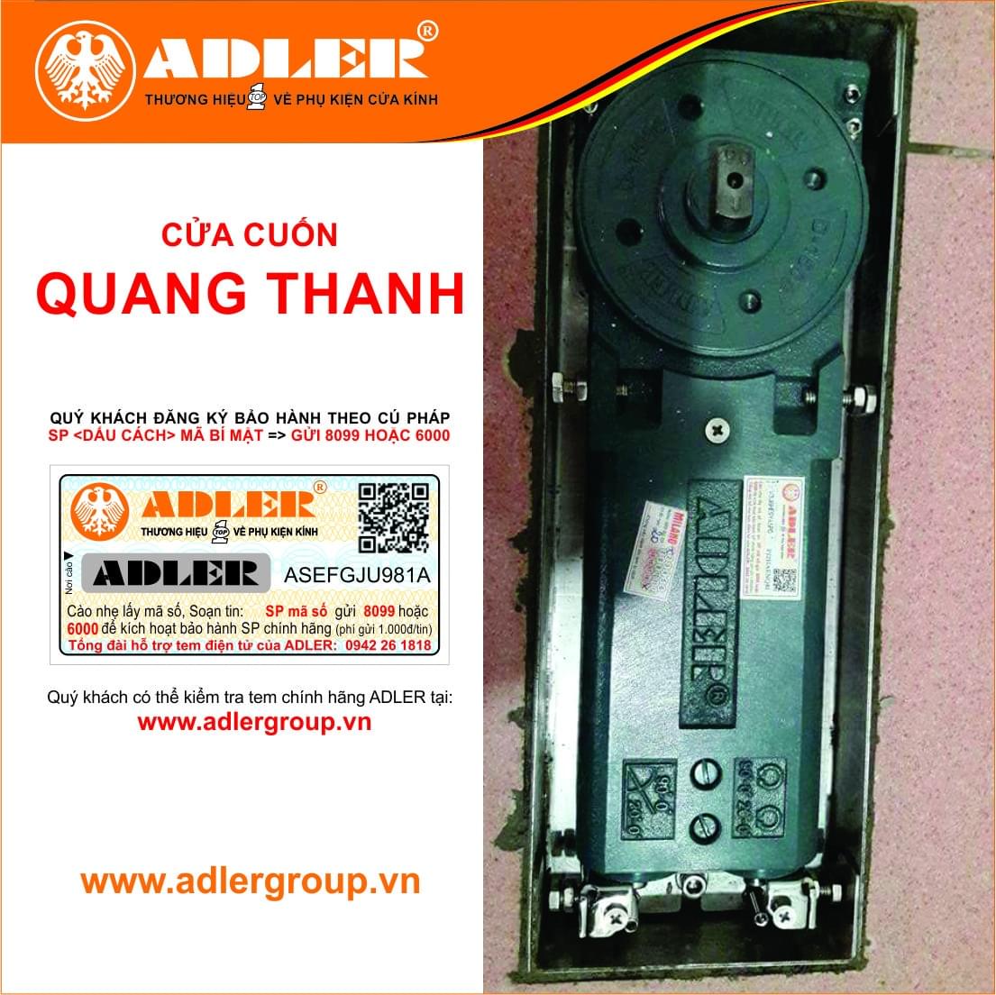 Cửa cuốn Quang Thanh luôn mang đến những sản phẩm chính hãng Adler