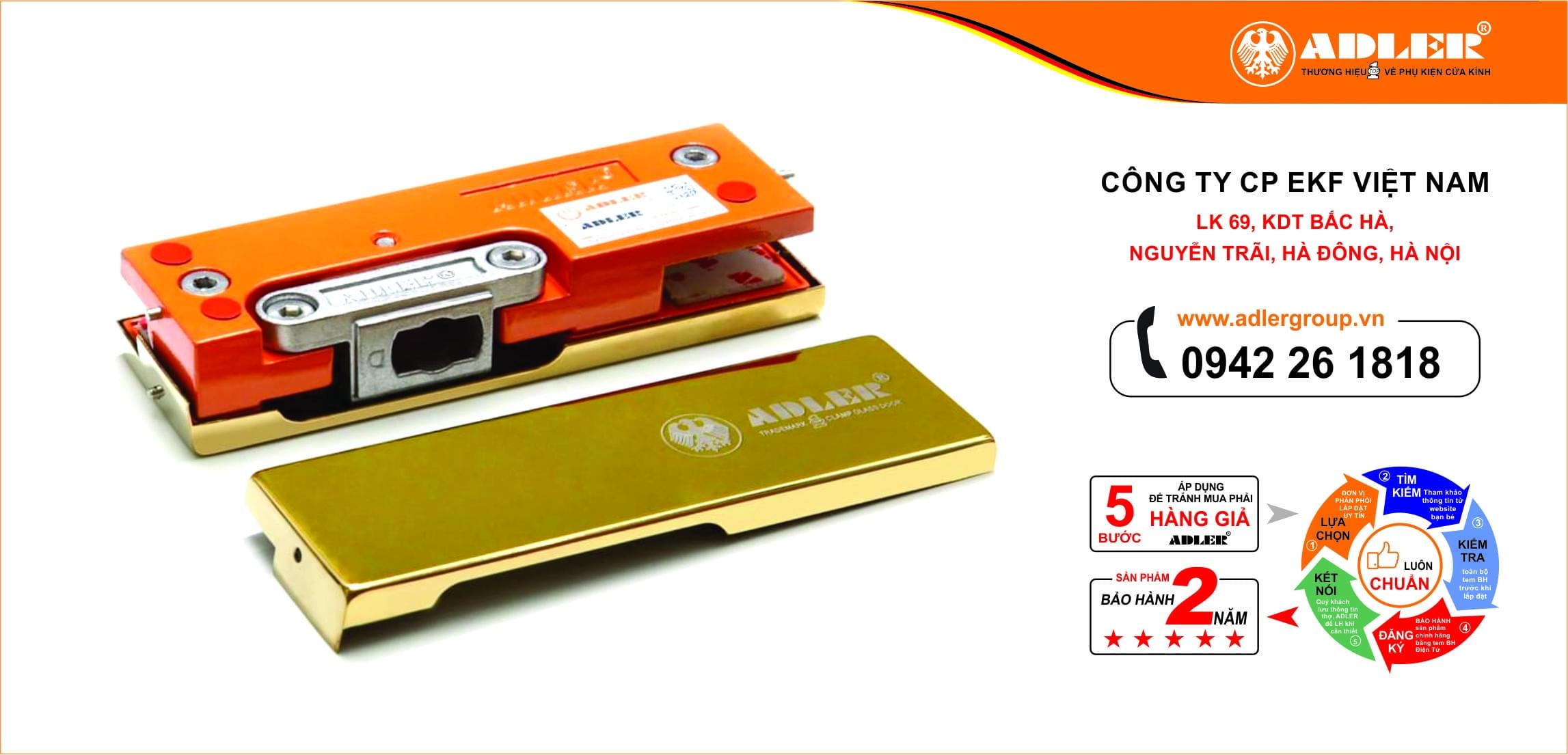 Kẹp dưới của Adler dành cho cửa kính