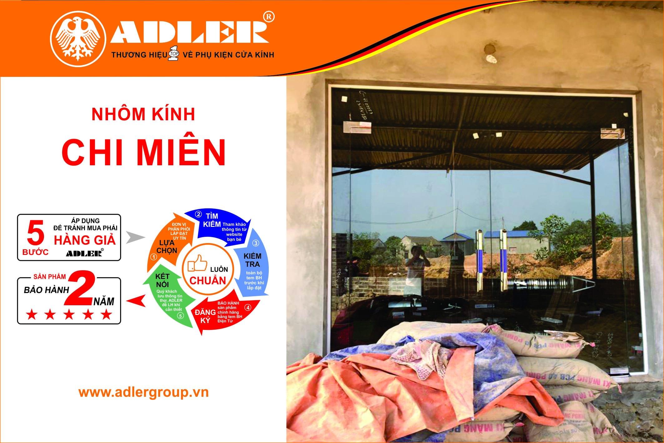 Bộ cửa kính trở nên đẹp sang trọng khi lắp đặt với sản phẩm của Adler