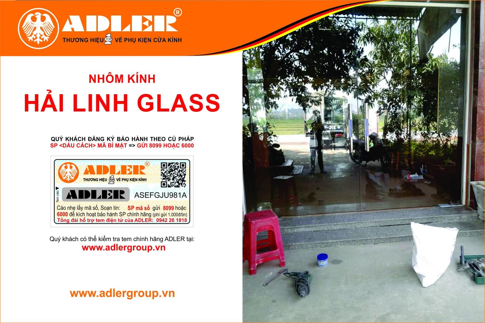 Bộ cửa kính đẹp rạng ngời với phụ kiện kính Adler