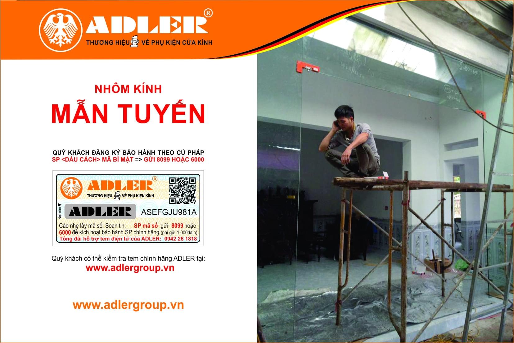 Anh thợ lắp đặt Mẫn Tuyến và công trình lắp đặt với bản lề sàn Adler