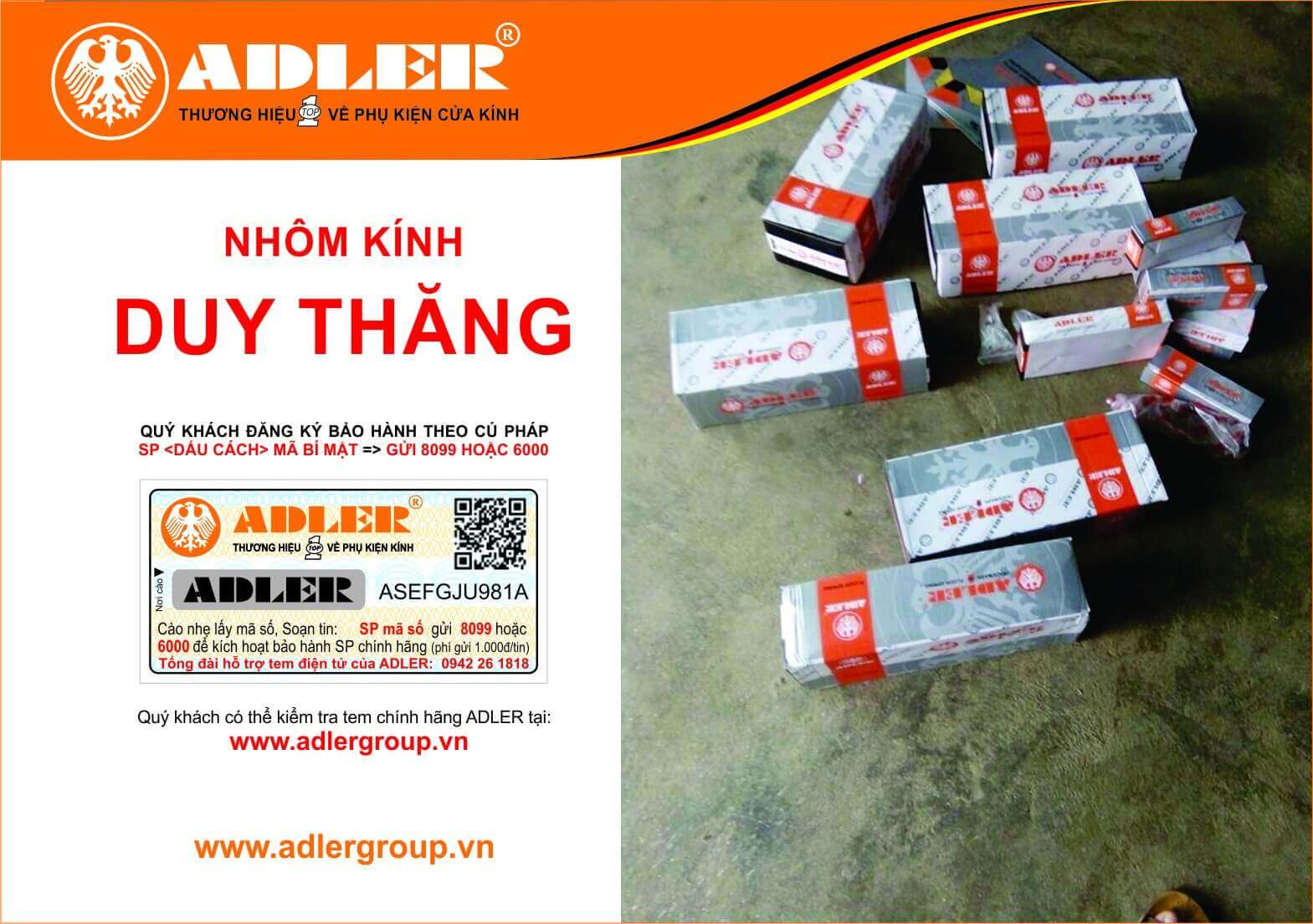  Nhôm kính Duy Thăng luôn lắp đồng bộ sản phầm của Adler