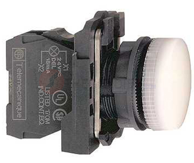 Đèn báo pha XB5, 24VACDC, Ø22, màu trắng