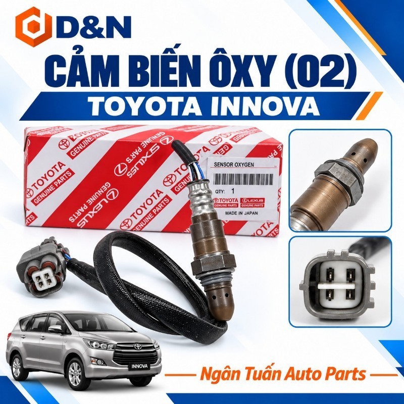 Cảm biến Oxy, cảm biến khí thải số 2 (Trên) Innova, Fortuner, Hilux 2006-2024 máy xăng | 89467-71010, 89467-71130