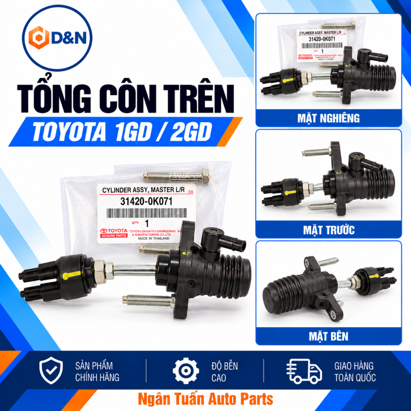 Tổng côn trên Toyota Hilux, Fortuner 2016-2024 1GD/ 2GD | 31420-0K070, 31420-0K071