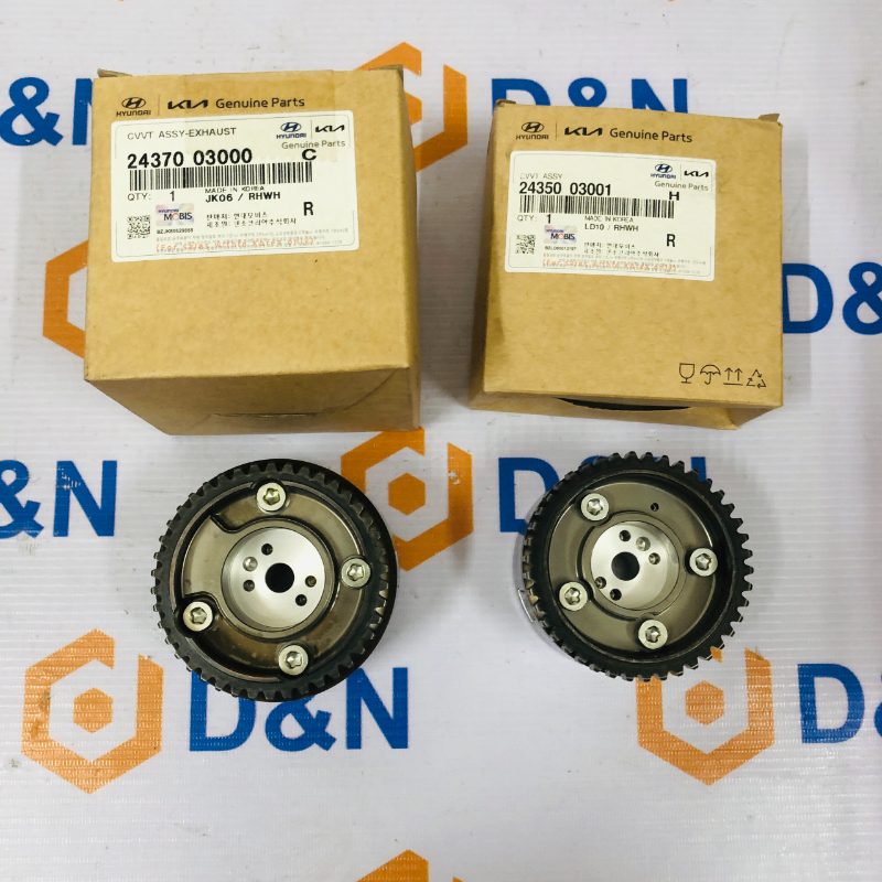 Nhông cam, bánh răng cam Hyundai I10 Grand, I20, I30, Accent, Kia Morning (hút, xả)| 24350-03100/ 24350-03001, 24370-03000