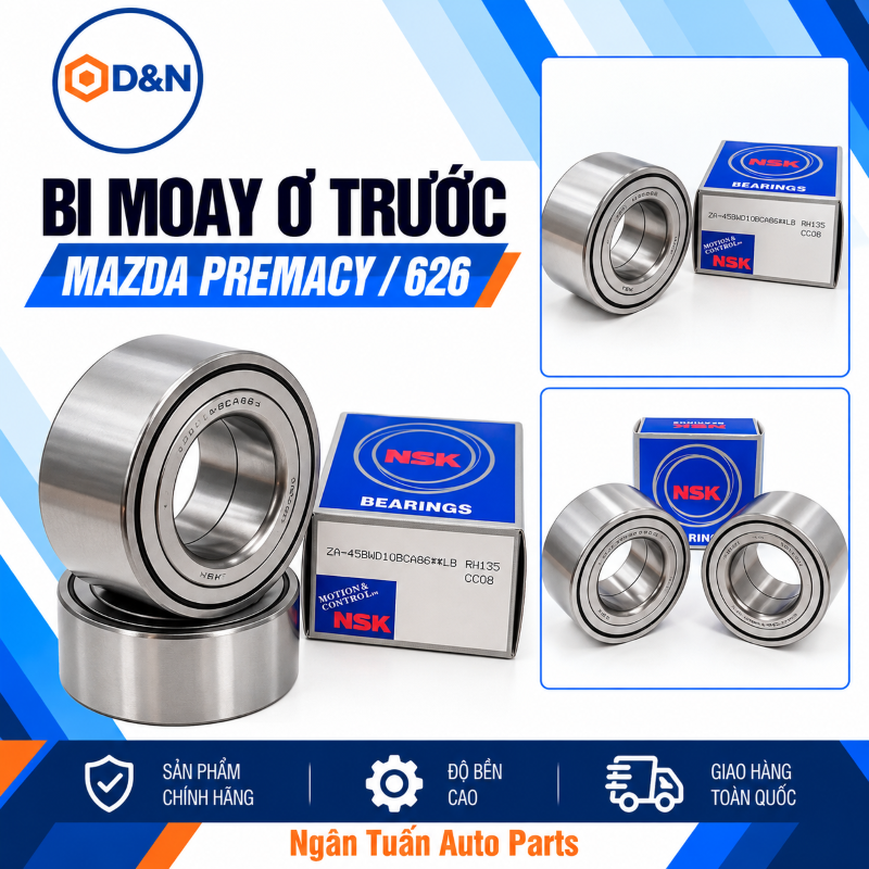 Bi moay ơ trước, bạc đạn bánh trước mazda 626, Premacy 1992-2006