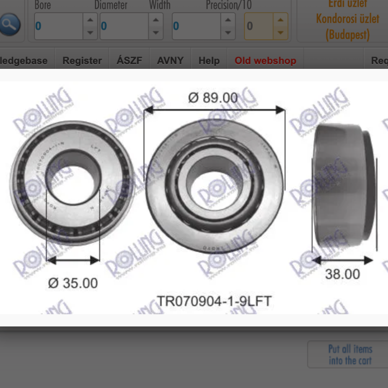 Vòng bi, bạc đạn đuôi quả dứa Hilux, Fortuner, Prado, Hiace, Land Cruiser, 4Runner, Crown (35x89x38/27)| 90366-35087, 90366-T0016, TR070904-1-9LFT