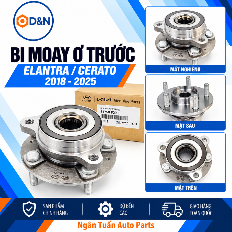 Bi moay trước, bạc đạn bánh trước Elantra, I30, Cerato, Seltos 2018-2025 | 51750-F2000, 51730-M6000