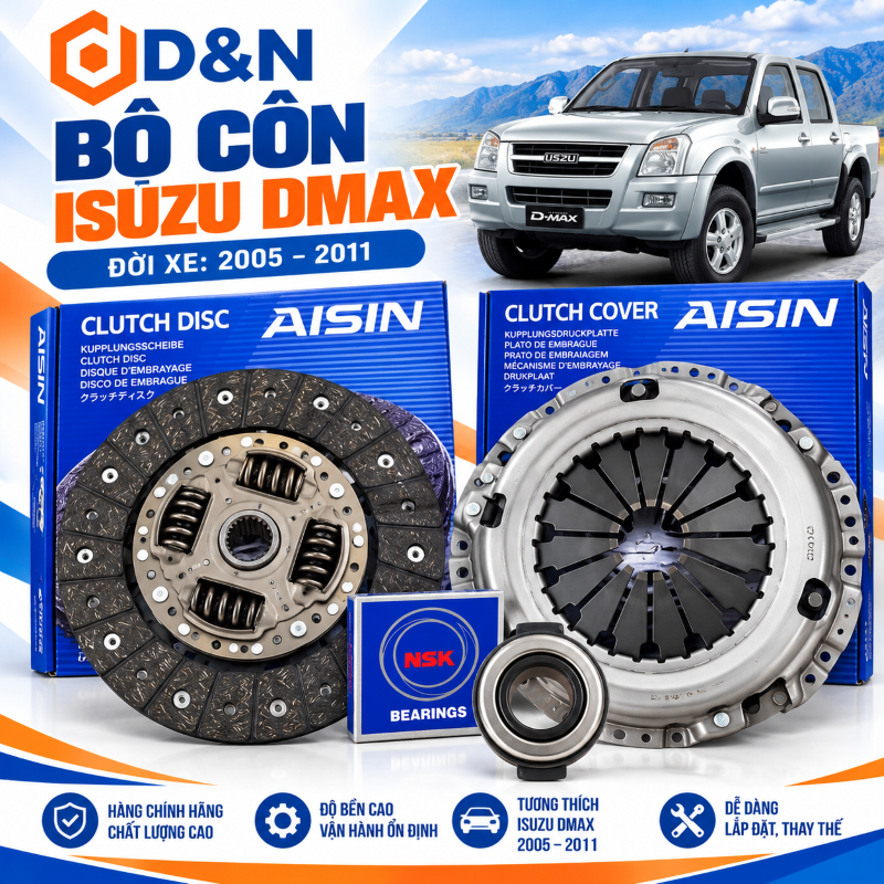 Bộ côn ly hợp Isuzu DMax 2005-2011 | 897066345 8972571240 8973165910 8979415220 8979442770 8980806610 8980961680