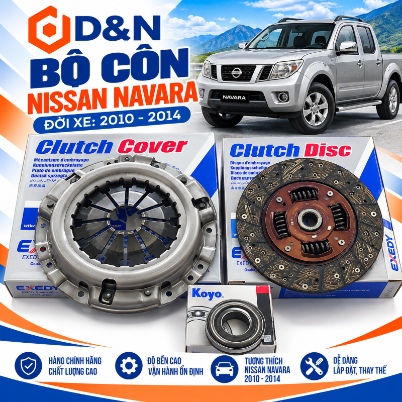 Bộ côn ly hợp Nissan Navara 2010-2014 (D40)