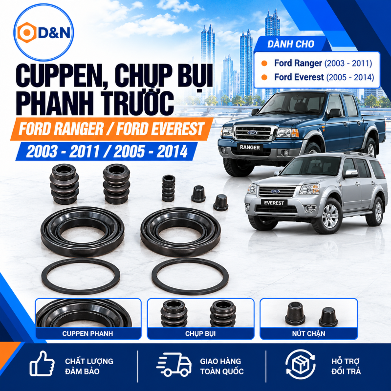 Cuppen, Chụp Bụi Phanh Trước Ford Ranger 2003-2011, Everest 2005-2014