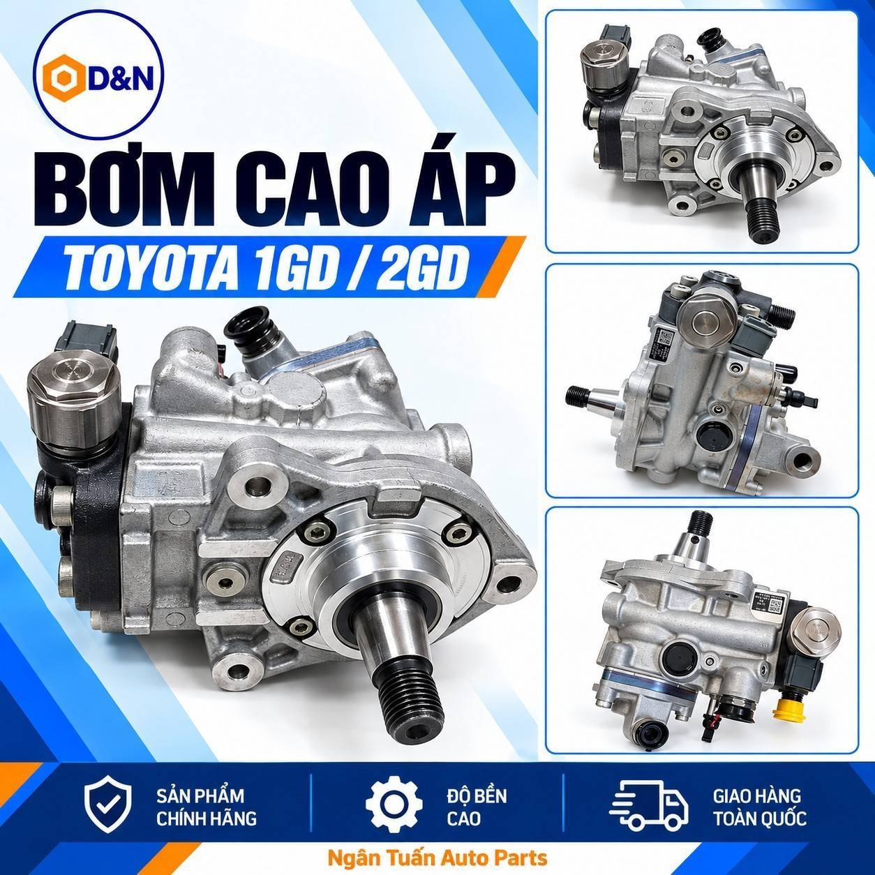 Bơm cao áp Toyota Fortuner, Hilux 1GD/2GD 2016-2025