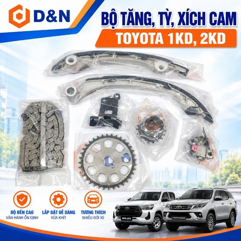 Bộ tăng tỳ xích cam Toyota Innova, Fortuner, Prado, Hiace máy xăng 2.0-2.7