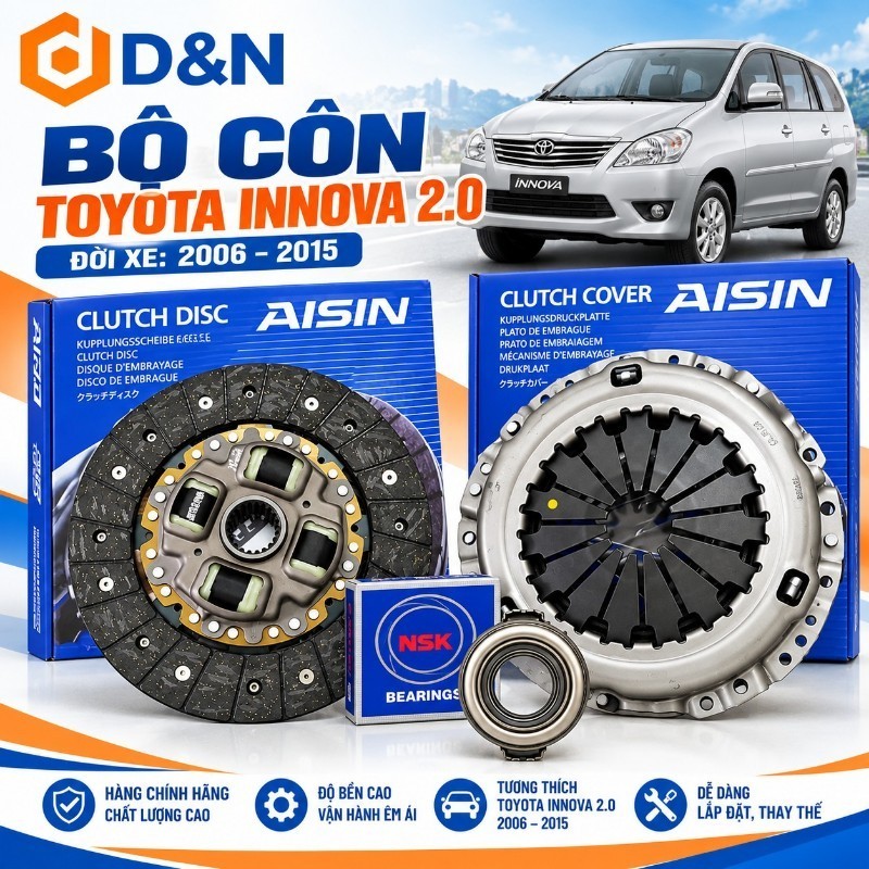 Bộ côn ly hợp Toyota Innova 2006-2018 | 312500K080, 312100K300, 312100K101