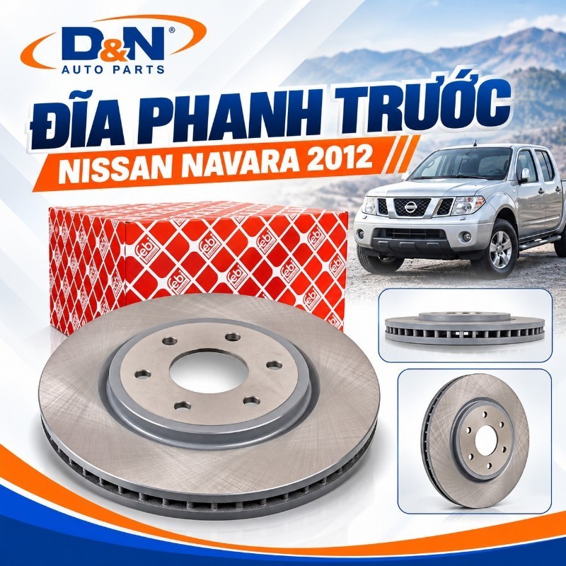 Đĩa thắng trước, đĩa phanh trước nissan navara 2010, 2011, 2012, 2013, 2014 | 40206-EB30A, 40206-EA00A, 40206-EB300
