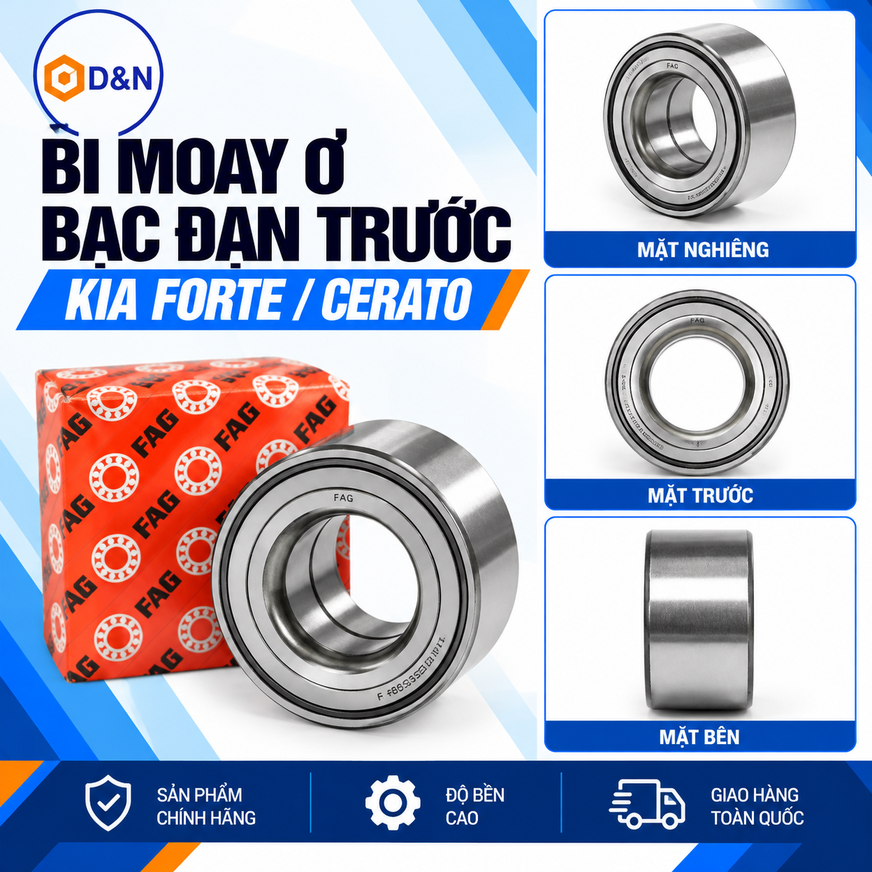 Bi Moay Ơ Trước, Bạc Đạn Bánh Trước Hyundai Avante, Elantra 1.6 2008-2013