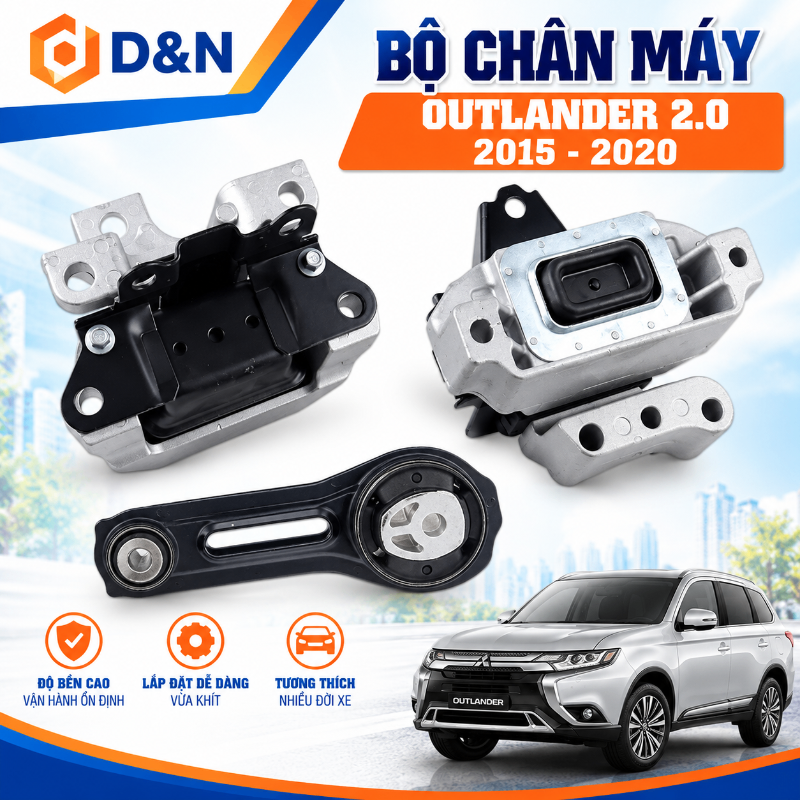 Bộ cao su chân máy Mitsubíhi Outlander 2.0L 2015-2020 | 2910A323, 1091A379, 1092A229