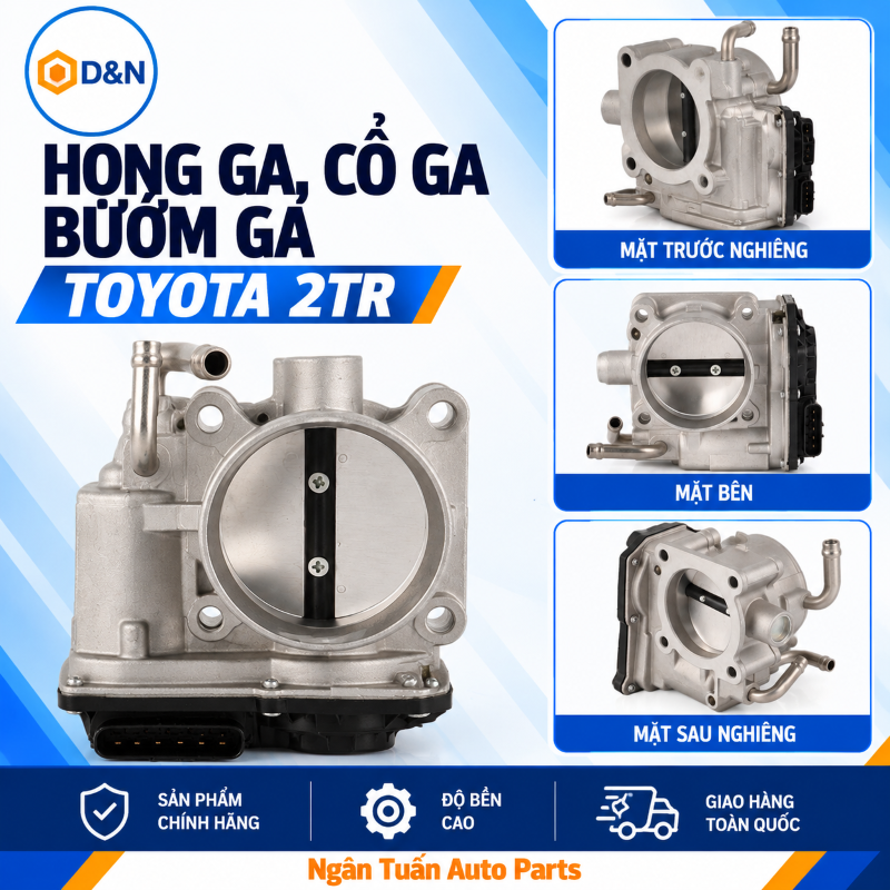 Họng Ga, Cổ Ga, Bướm Ga Toyota Fortuner, Prado, Hiace, Hilux 2005-2014 (Động Cơ 2TR) | 22030-0C020, 22030-75020