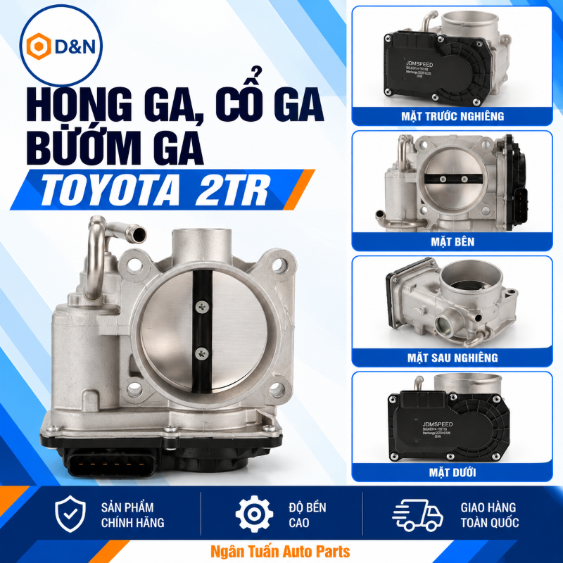 Họng Ga, Cổ Ga, Bướm Ga Toyota Fortuner, Prado, Hiace, Hilux 2005-2014 (Động Cơ 2TR) | 22030-0C020, 22030-75020