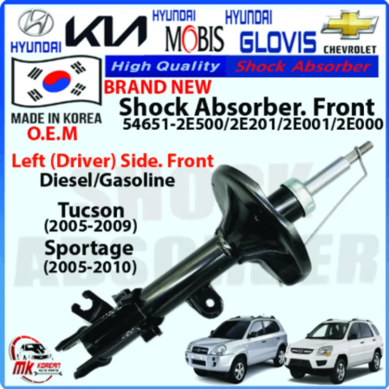 Giảm xóc trước, phuộc trước Huyndai Tucson 2005-2009, Kia Sportage 2006-2010 | 54651-2E500, 54661-2E500, 54651-2E000, 54661-2E000, 54651-2E001, 54661-2E001, 54651-2E201, 54661-2E201