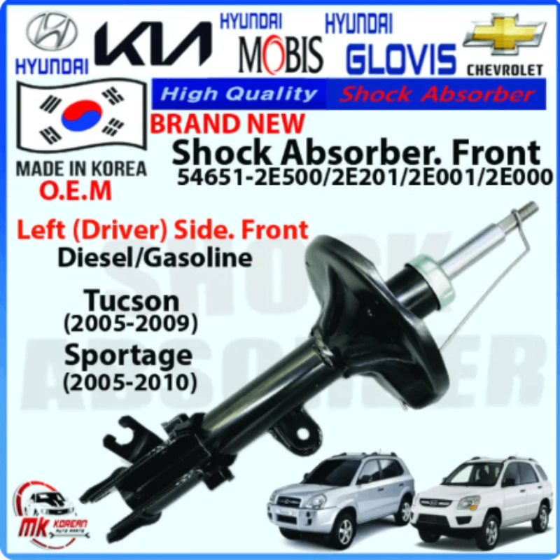 Giảm xóc trước, phuộc trước Huyndai Tucson 2005-2009, Kia Sportage 2006-2010 | 54651-2E500, 54661-2E500, 54651-2E000, 54661-2E000, 54651-2E001, 54661-2E001, 54651-2E201, 54661-2E201