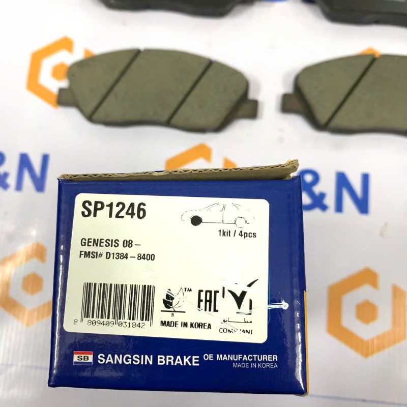 Má phanh trước, bố thắng trước Santafe 2006-2015, Sorento 2009-2014 | SP1246, 58101-2BA00, 58101-2PA70,