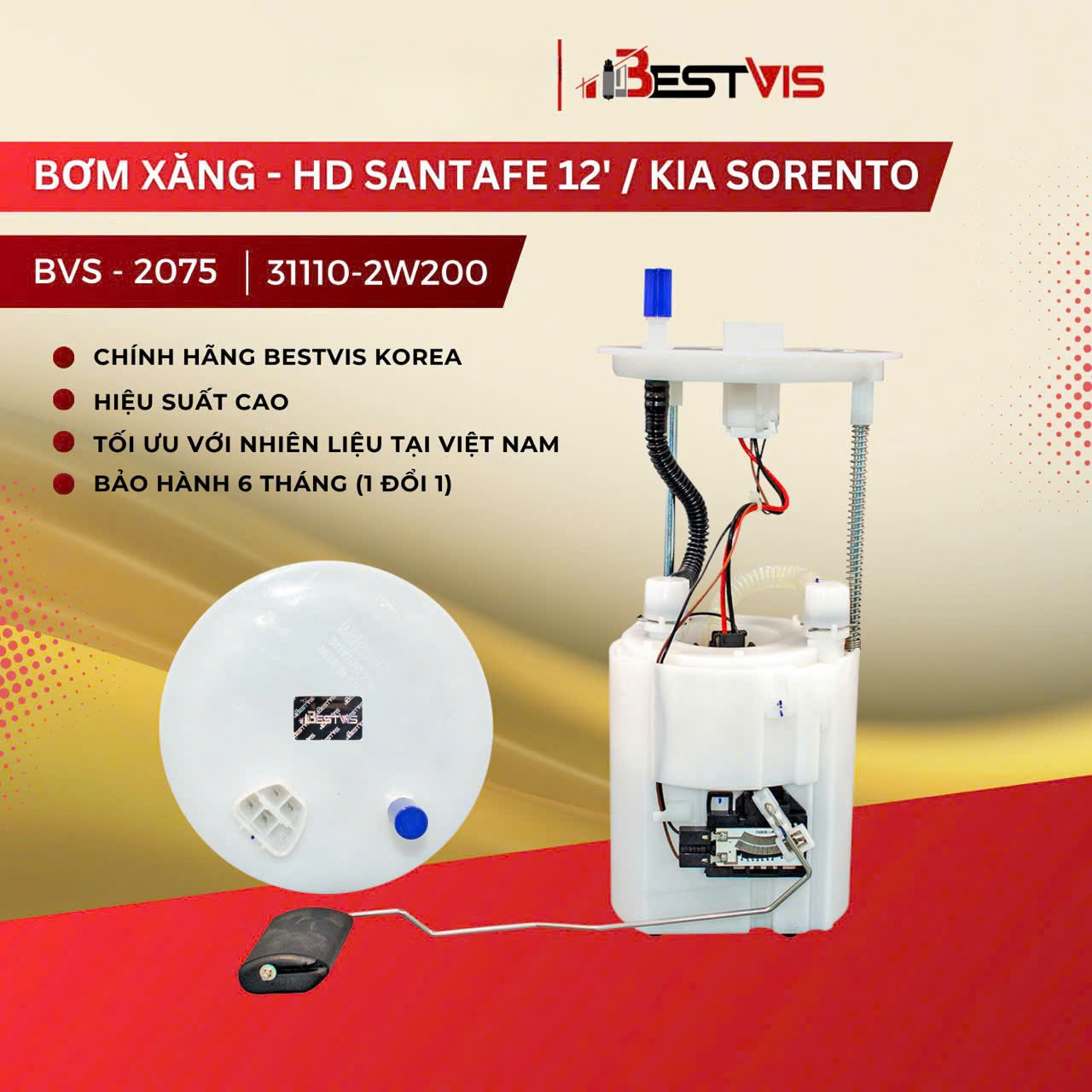 Cụm bơm xăng Hyundai Santafe, Kia Sorento 2.4L 2013-2018 | 31110-2W200, 31110-2W400