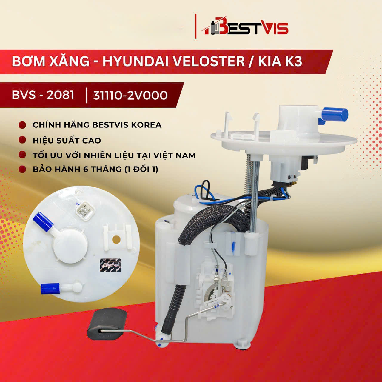 Cụm bơm xăng Kia K3, Cerato 2013, Hyundai Elantra 2011-2015 | 31110-2V000, 31110-2V210