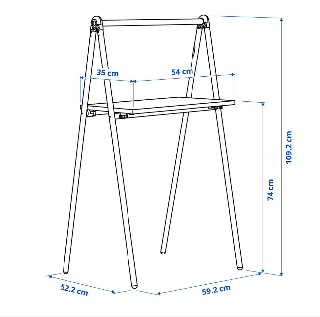 BÀN GẤP BJÖRKÅSEN IKEA - TRẮNG 59x35 cm