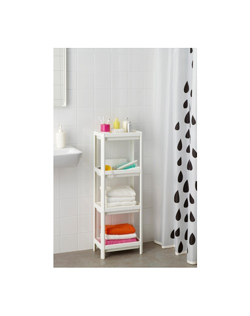 KỆ NHỰA 4 TẦNG VESKEN IKEA - TRẮNG 37x23x101 cm