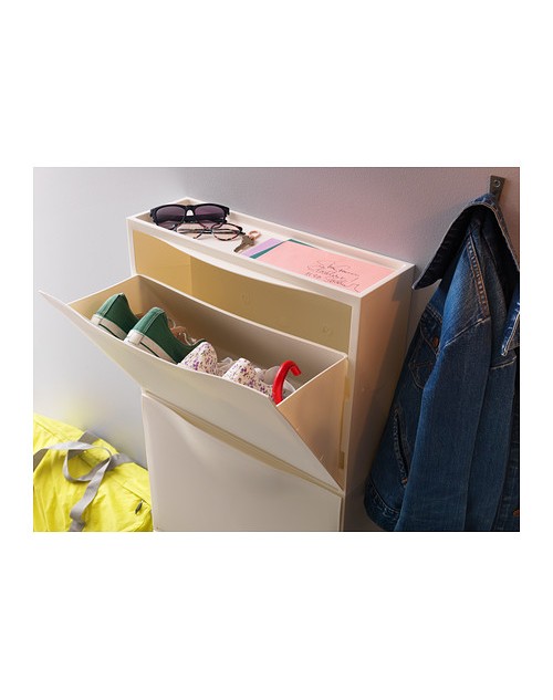 TỦ GIÀY NHỰA TRONES IKEA - TRẮNG 52x18x39 cm