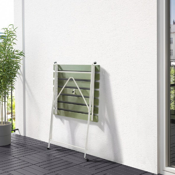 NỘI THẤT THÔNG MINH BÀN GẤP NGOÀI TRỜI TÄRNÖ IKEA - TRẮNG XANH 55x54cm